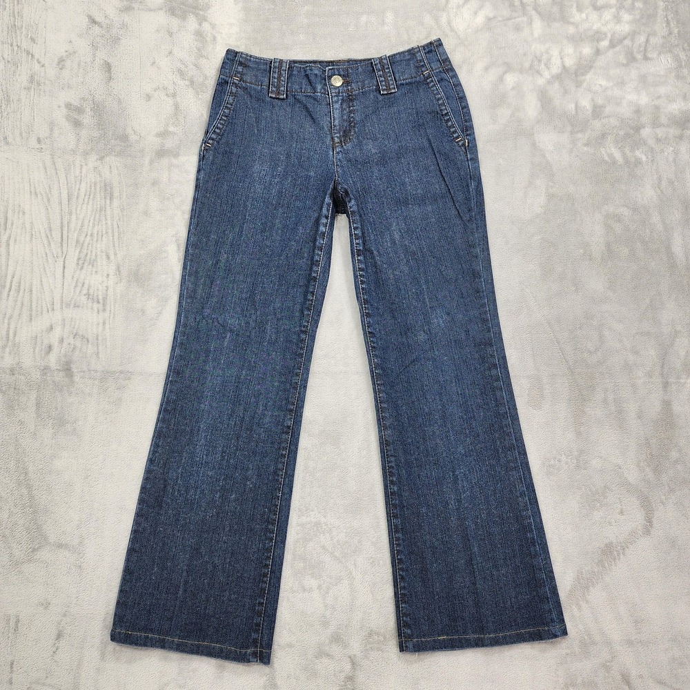 Charter Club Jeans Womens 4 Blue Mid Rise Classic‎ Straight Leg Stretch Denim